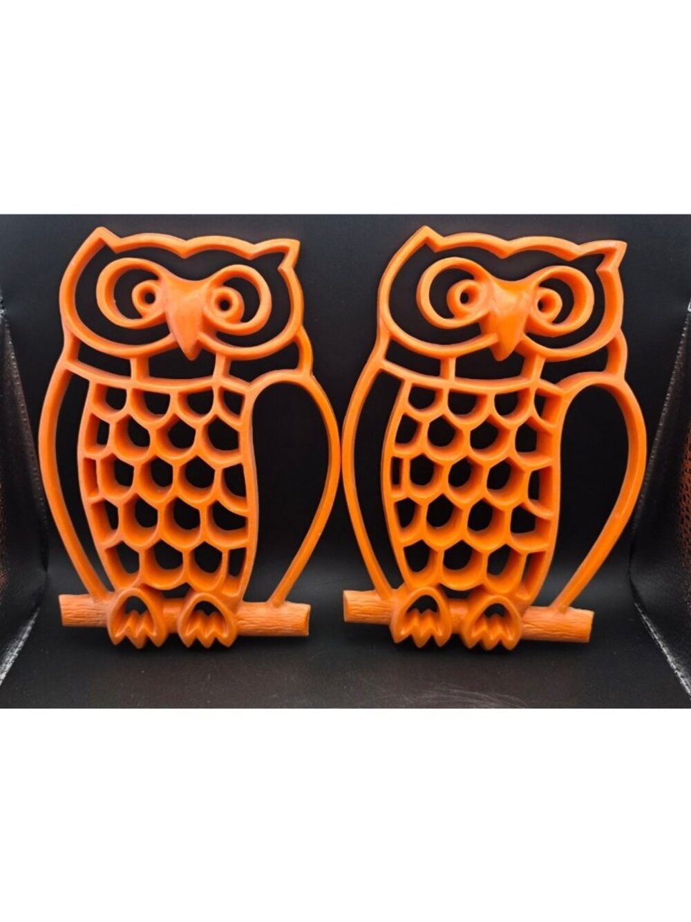 Vintage Retro Orange Owl Plastic Wall Hangings